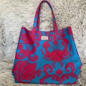 Lilly Pulitzer for Estée Lauder Blue/Fuchsia Tote Bag
